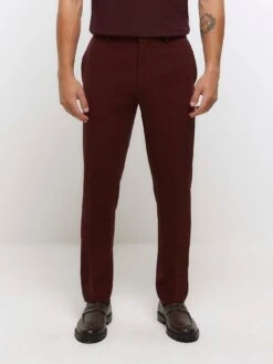 River Island Colour Suit Trouser - Dark Red