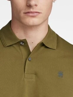 G-Star RAW G-star Dunda Long Sleeve Core Polo Shirt - Khaki -Barbou Clothing Shop VLGPB SQ5 0000000058 KHAKI MDd