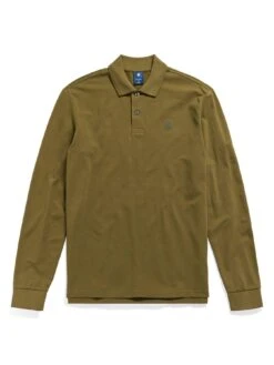 G-Star RAW G-star Dunda Long Sleeve Core Polo Shirt - Khaki -Barbou Clothing Shop VLGPB SQ6 0000000058 KHAKI MDd