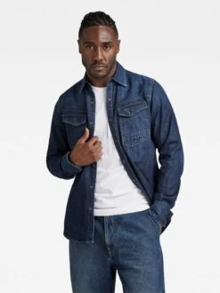 G-Star RAW G-star Slim Fit Denim Shirt - Dark Wash