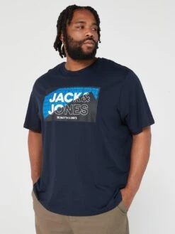 Jack & Jones Plus Logan T-Shirt - Navy