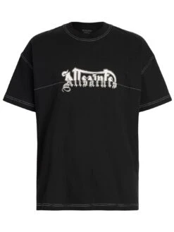 AllSaints Splintered Graphic T-Shirt - Black -Barbou Clothing Shop VM006 SQ3 0000000004 BLACK SLf