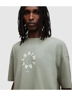AllSaints Tierra Graphic T-Shirt -Barbou Clothing Shop VM007 SQ6 0000003112 LIGHT GREEN MDd