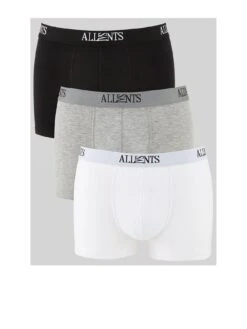 AllSaints Men's 3 Pack Wren Boxer Shorts - Black/Grey/White