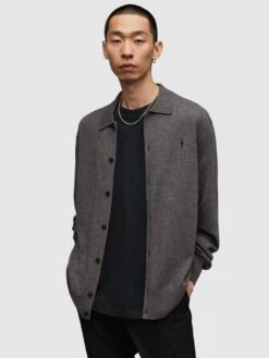 AllSaints Kilburn Cardigan - Dark Grey
