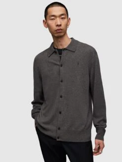 AllSaints Kilburn Cardigan - Dark Grey -Barbou Clothing Shop VM01K SQ6 0000000070 DARK GREY MDd