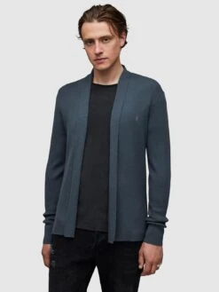 AllSaints Mode Merino Open Cardigan - Blue