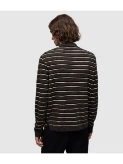 AllSaints Stafford L/S Polo -Barbou Clothing Shop VM05L SQ4 0000000014 DARK BROWN MDb