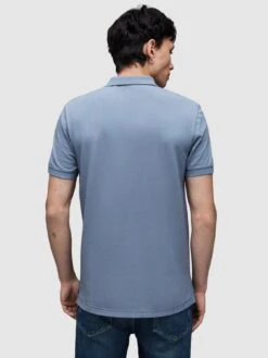 AllSaints Reform Short Sleeve Pique Polo Shirt - Blue 9 AllSaints Reform Short Sleeve Pique Polo Shirt - Blue -Barbou Clothing Shop VM05N SQ4 0000000020 BLUE MDb