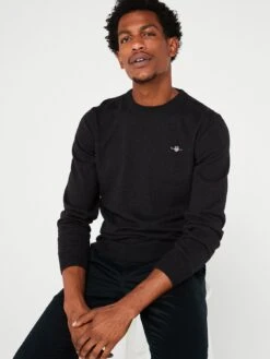 GANT Knitted C Neck Jumper - Grey -Barbou Clothing Shop VM4RQ SQ4 0000000005 GREY MDd