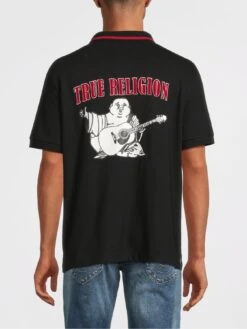 TRUE RELIGION Short Sleeve JV7 Polo Shirt - Black -Barbou Clothing Shop VM5Q1 SQ4 0000000004 BLACK MDb