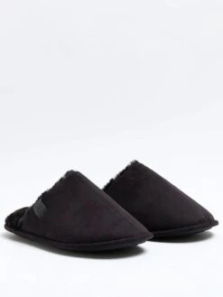 River Island Mule Slipper - Black -Barbou Clothing Shop VM7GH SQ4 0000000004 BLACK SLf