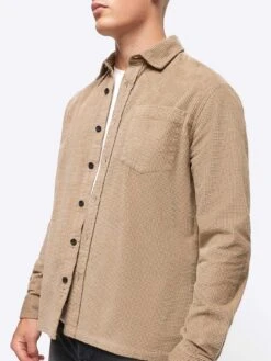 River Island Long Sleeve Corduroy Pocket Shirt - Natural -Barbou Clothing Shop VM7MB SQ4 0000000003 NATURAL MDd