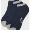 Crew Clothing 3-pack Bamboo Trainer Socks - Navy