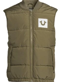 TRUE RELIGION Horseshoe Logo Gilet - Khaki -Barbou Clothing Shop VN5ID SQ3 0000000058 KHAKI SLf