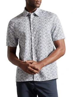 Ted Baker Laghy Printed Short Sleeve Shirt - Blue