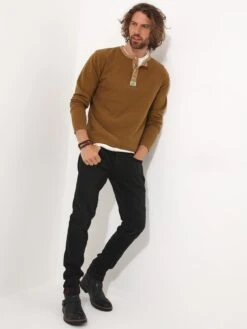 Joe Browns Every Day Henley T-shirt - Brown