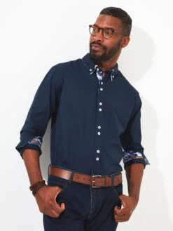 Joe Browns Delightful Double Collar Shirt - Navy -Barbou Clothing Shop VNGTF SQ4 0000000048 NAVY MDd