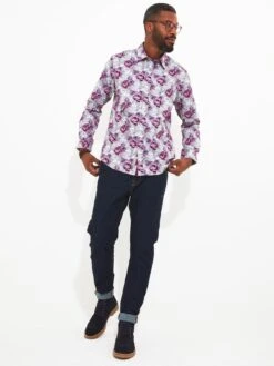 Joe Browns Faded Floral Skull Shirt - Grey -Barbou Clothing Shop VNGTH SQ4 0000000005 GREY MDd