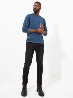 Joe Browns Cool And Customised Henley - Blue -Barbou Clothing Shop VNGUL SQ4 0000000020 BLUE MDd