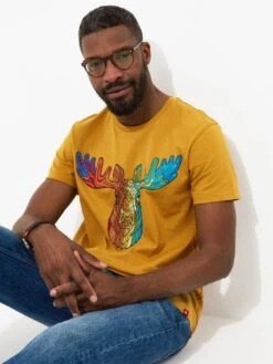 Joe Browns Rainbow Stag T-shirt - Yellow