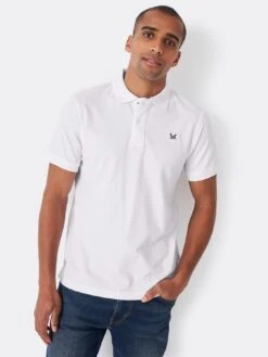 Crew Clothing Classic Pique Polo - White