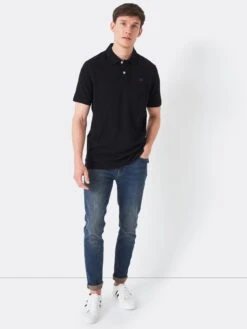 Crew Clothing Classic Pique Polo - Black -Barbou Clothing Shop VNO3B SQ4 0000000004 BLACK MDd