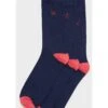 Crew Clothing 3 Pack Bamboo Embroidered Sock - Navy