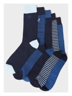 Crew Clothing 5 Pack Bamboo Sock Box - Navy