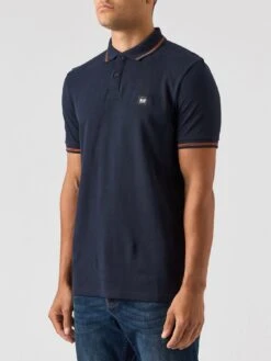 Weekend Offender Colombi Double Tipping Polo Shirt - Navy