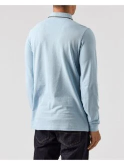 Weekend Offender Carola Long Sleeved Check Details Polo Shirt - Light Blue -Barbou Clothing Shop VNQ35 SQ3 0000000150 LIGHT BLUE MDo