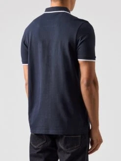 Weekend Offender Shore Zip Polo Shirt With Tipping - Navy -Barbou Clothing Shop VNQ4D SQ3 0000000048 NAVY MDo