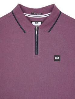 Weekend Offender Shore Zip Polo Shirt With Tipping - Dark Purple 10 Weekend Offender Shore Zip Polo Shirt With Tipping - Dark Purple -Barbou Clothing Shop VNQ4E SQ5 0000000213 DARK PURPLE MDd