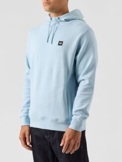 Weekend Offender Ribbe Badge Overhead Hoodie - Light Blue