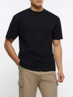 River Island Short Sleeve Regular Fit T-shirt We - Black