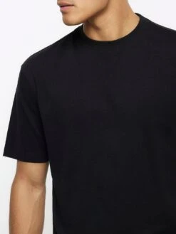 River Island Short Sleeve Regular Fit T-shirt We - Black -Barbou Clothing Shop VNT70 SQ4 0000000004 BLACK MDd