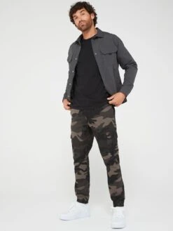Brave Soul Camo Print Cargo Trouser - Grey -Barbou Clothing Shop VNX3I SQ3 0000000058 KHAKI MDo