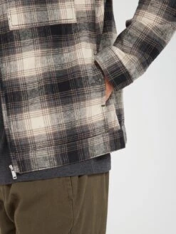 Brave Soul Check Zipped Overshirt - Black/white -Barbou Clothing Shop VNX3L SQ5 0000000004 BLACK MDd1