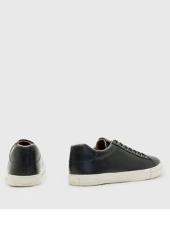 AllSaints Men's Brody Leather Low Trainers - Black -Barbou Clothing Shop VO7AL SQ3 0000000004 BLACK SLb