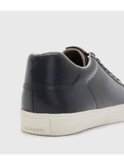 AllSaints Men's Brody Leather Low Trainers - Black -Barbou Clothing Shop VO7AL SQ6 0000000004 BLACK SLd