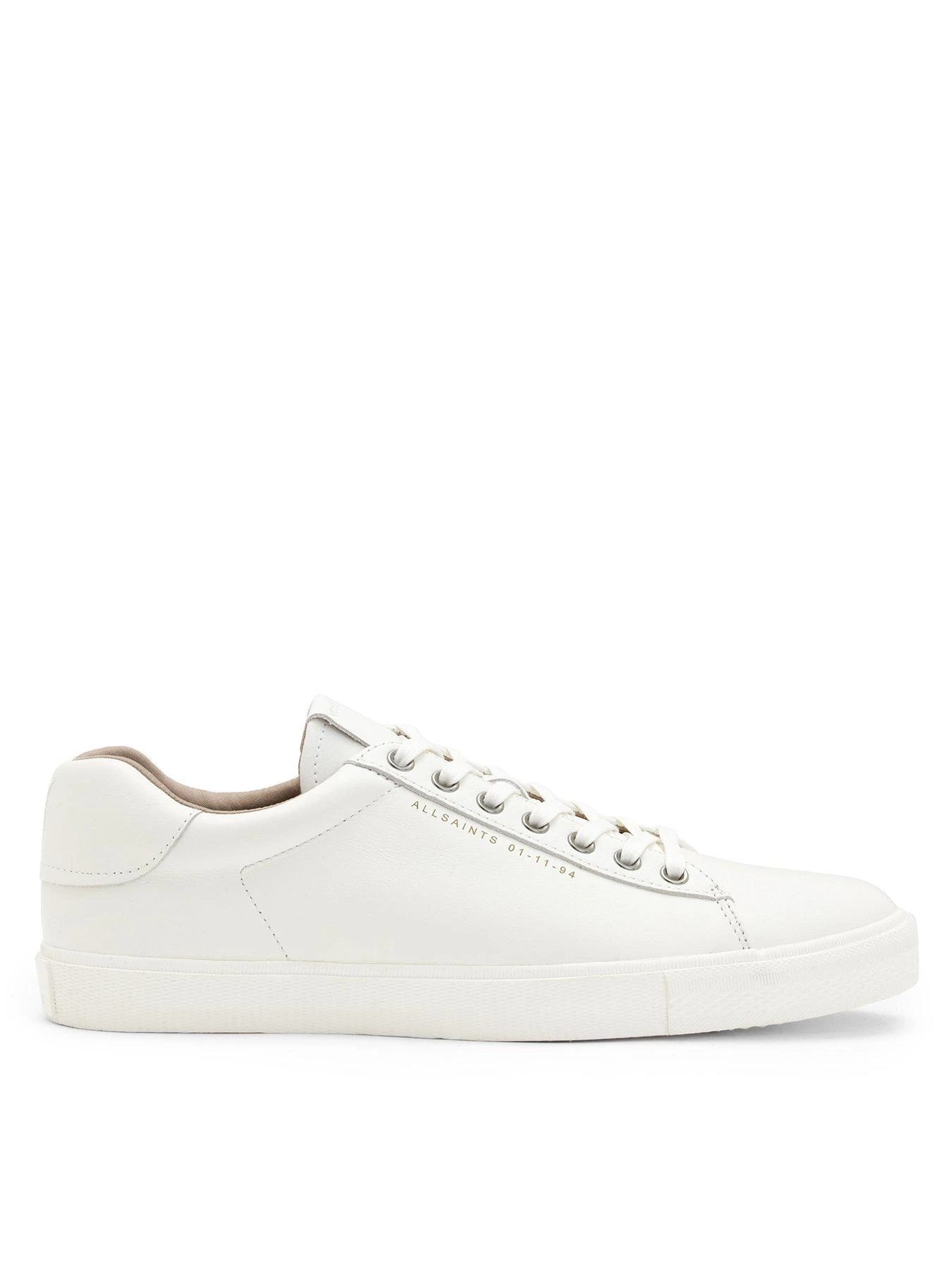 AllSaints Men's Brody Leather Low Trainers - White 1 AllSaints Men's Brody Leather Low Trainers - White