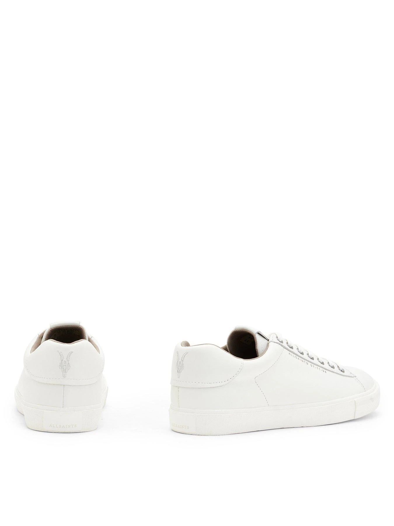 AllSaints Men's Brody Leather Low Trainers - White 3 AllSaints Men's Brody Leather Low Trainers - White - Image 3