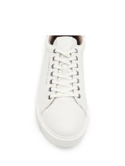 AllSaints Men's Brody Leather Low Trainers - White 8 AllSaints Men's Brody Leather Low Trainers - White -Barbou Clothing Shop VO7AM SQ4 0000000013 WHITE SLt