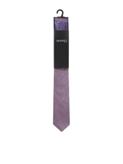 Skopes Paisley Print Tie And Pocket Square Set - Pink