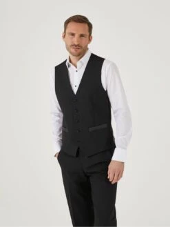 Skopes Cavendish Standard Tuxedo Waistcoat - Black