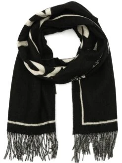 AllSaints Underground Logo Woven Scarf - Black