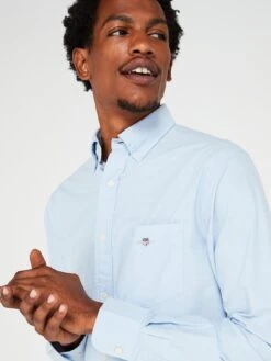 GANT Regular Fit Oxford Shirt - Light Blue -Barbou Clothing Shop VOLHR SQ4 0000000150 LIGHT BLUE MDd