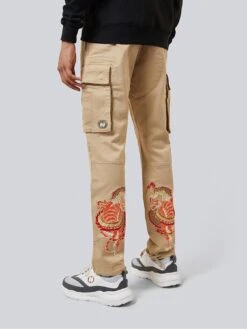 Criminal Damage Hidden Dragon Cargo Pants - Beige