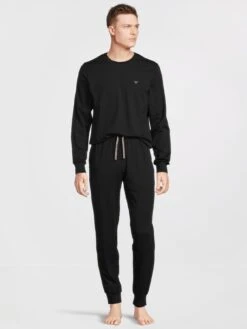 Emporio Armani Bodywear Emporio Armani Crew Lounge Set - Black