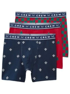 Crew Clothing 3-Pack Festive Jersey Boxers - Blue